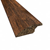 Prefinished Roasted Almond Distressed Bamboo 3/8 in thick x 2 in wide x 72 in Length Overlap Reducer