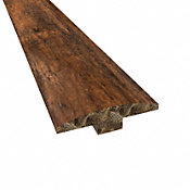 Prefinished Roasted Almond Distressed Bamboo 1/4 in thick x 2 in wide x 72 in Length T-Molding
