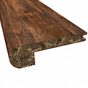 Prefinished Roasted Almond Distressed Bamboo 3/8 in thick x 3.25 in wide x 72 in Length Flush Stair Nose